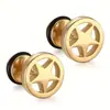 Pendientes de Estrella de Cinco Puntas para Hombre Estilo Coreano Europeo y Americano Lujo Accesible Acero Inoxidable de Alta Gama Clavos para Hélice Auricular Estilo Punk Moda Ins