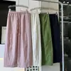 Calça Cropped Balloon Leve e Respirável de Linho Lyocell com Cordão e Cintura Elástica Caimento Solto 12744