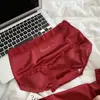 2026 Año Nuevo Chino Rojo Boda Sexy Panties de Satén y Encaje para Mujer 10A Algodón Antibacteriano Entrepierna Extendida Cintura Media