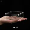 Caja de Plástico Transparente Cubierta ps de Grado Alimenticio Caja para Dulces de Boda Caja de Empaque con Banda de Goma Dura Caja Cuadrada Pequeña de Acrílico