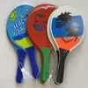 Raquete de badminton de prancha colorida com cabo de madeira raquete de badminton de prancha de desenho animado atacado peteca de três penas de alta elasticidade prancha