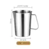 Taza medidora de acero inoxidable 304 con tapa Herramienta para hornear Comercial con escala Tienda de café y té con leche 1 litro