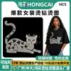 Hot Diamond Hot Diamond Camiseta Padrão no Peito Guangzhou Fabricante de Produção Hot Diamond Pequeno Atacado DIY Strass Padrão Hot Diamond