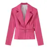 Ins Moda Cruzada Europeia e Americana 2026 Nova Moda Elegante Feminino Manga Longa Curta Moda Listrada Blazer Atacado