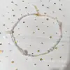 Collar de Moda Hecho a Mano con Cuentas Bohemio Zou Ju Collar Tejido de Flor con Cadena para Clavícula de Cuentas