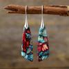 Pendientes colgantes geométricos de piedra del emperador bohemio transfronterizos, pendientes de joyería de piedra natural populares de Europa y América.