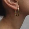 Nuevo Arete Grande en Forma de U Europeo y Americano Moda Femenina Exagerada Moda Geométrico Ovalado Arete Simple Elegante Joyería para la Oreja