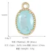 Chapado en Cobre Oro Real Piedra de Color Agrietada Corazón Gota de Agua Colgante Color Macarrón DIY Pulsera Collar Adorno Colgante Accesorios