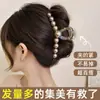 Grampo de Cabelo Elegante para Mulheres, Presilha de Cabelo Pérola Strass de Luxo Leve, Nova Presilha Exquisita 2025, Acessório de Cabelo Presilha Tubarão Estilo Coreano