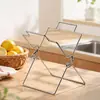 Soporte Plegable para Bolsa de Basura de Acero Inoxidable Estante de Soporte para Bolsa de Plástico en Encimera de Cocina Colgador de Trapo Metálico de Escritorio
