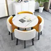 Mesa de Comedor Simple que Ahorra Espacio para Uso Doméstico, Adecuada para Apartamentos Pequeños, Mesa de Comedor para Negociaciones en Tiendas, Juego de Mesa y Sillas, Mesa Redonda para Recepción