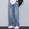 Jeans de Mezclilla Lavada Vintage para Hombre, Nuevo Estilo Primavera y Otoño, Corte Recto Holgado, Marca de Moda Estilo Americano, Pantalones Largos Casuales para Hombre