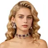 Conjunto de Collar y Pendientes con Borlas de Pedrería Estilo Étnico Retro Europeo para Mujer Accesorios de Joyería con Piedras Turquesas
