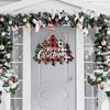 Placa de puerta de Feliz Navidad, decoración de celosía de búfalo, decoración de granja colgante para porche, etiqueta de decoración para el hogar al aire libre antes de Navidad