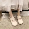 Zapatos Mary Jane para mujer de suela blanda, nuevo estilo otoño 2026, versión coreana, punta redonda, corte bajo, suela plana, adecuados para combinar con faldas