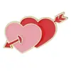 Broche Liga Esmaltada em Formato de Coração Dia dos Namorados Alfinete em Formato de Coração do Cupido Acessórios de Emblema para Feriado Direto do Fabricante