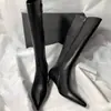 Elegantes botas de moda de tacón de aguja para mujer, nuevo estilo otoño e invierno 2026, botas sexys de punta fina de tacón medio hasta la pantorrilla, botines Chelsea para mujer