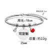 Pulsera Europea y Americana Transfronteriza Acero Inoxidable Pulsera Hueso de Serpiente Día del Maestro Manzana Roja Conmemorativa Regalo Festivo Pulsera Grabable