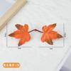Accesorios de ratán con hojas de arce para Halloween, flores y hojas artificiales, hojas de arce dobles de 2 tenedores, decoración para fiesta de cosecha, hojas caducas de otoño
