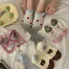 Calcetines Finos de Estilo Coreano para Primavera y Verano para Mujer, Calcetines Cortos Lindos de Oso de Dibujos Animados, Calcetines Bajos Antideslizantes para Zapatos de Barco