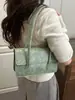 Bolsa de Ombro Feminina Estilo Novo 2026 em Couro com Cera de Abelha Bolsa de Axila Verde da Moda Tendência Bolsa Transversal