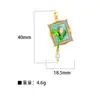 Pingente para Mulheres Estilo Pintura a Óleo Jardim de Monet Pingente Redondo de Flor para Mulheres Moda Elegante Simples Corrente para Clavícula Pingente Atacado