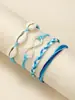 Amazon Transfronterizo Pulsera de Concha Caliente Combinación Pulsera Tejida con Hilo de Cera Bohemia Traje de Ola