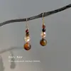 Brincos Artísticos Étnicos Retrô com Pedras Naturais e Contas, Personalidade de Nicho, Brincos Longos com Franjas Estilo Chinês Novo com Toque de Luxo