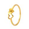 Anillo Caliente Creativo con Letras Huecas Doble Corazón 26 Letras Chapado en Oro de 18K Joyería Sin Color