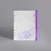 Bolsa de Hojas Sueltas Transparente con Cremallera y Agujeros de Lentejuelas A4A5A6 Bolsa para Documentos Impermeable Esmerilada Ecológica Bolsa para Documentos con Separadores