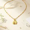 Nuevo collar colgante de flor plisada transfronterizo europeo y americano, cadena de clavícula de pétalos de moda, estilo vintage francés, elegante y sofisticado