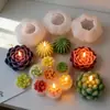 Molde carnoso Jiahuimei con gotas de cristal, adorno de yeso, herramienta abrasiva, molde de silicona para velas de aromaterapia.
