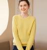 Suéter de Cashmere Feminino Cashmere Casual Ponto Yuanbao Gola Redonda Feminino Solto Tricô Camisa Base Grossa