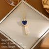 Minería caliente transfronteriza. Collar de acero de titanio. Cadena para clavícula de diseño de nicho de alto nivel para mujer, no se decolora, joya de llave versátil