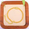Pulseira Jianyuesha Dourada com Coração Duplo C Cravejado de Diamantes Que Não Desbota por Muito Tempo, Pulseira Versátil Antiga, Luxo Acessível, Joias de Alta Qualidade da Moda