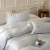 Conjunto de Roupa de Cama de Verão Tencel Lyocell com Blocos de Cor Bordado Fresco e Sedoso Seda de Gelo com Quatro Peças