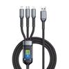 Teléfono móvil transparente tres en uno con cable de datos de carga súper rápida 6A con luz adecuado para tipo C Apple escritorio Huawei carga