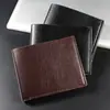 Cartera corta para hombre de suministro transfronterizo, versátil, juvenil, horizontal, casual, delgada, de cuero PU, con 3 ranuras para tarjetas, portaboletos moderno