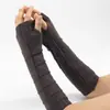 Luvas de Lã G-12 Flor Triangular Outono e Inverno Novas Mangas Falsas para Homens e Mulheres Luvas de Pulso Tricotadas Quentes de Meio Dedo