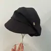 Estilo Coreano Personalidade Enrugada Temperamento Boina Feminina Outono Inicial Simples Versátil Boné Bico de Pato Férias Proteção Solar Boné de Equitação Tendência