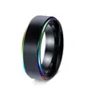 Anel de Titânio Preto e Colorido, Joias de Aço Inoxidável Fosco para Mão, Moda Europeia e Americana Mais Vendida da Amazon, Atacado