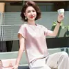 Nova Camiseta da Moda 2026 para Mães, Roupa de Verão com Gola Redonda Estilosa e Mangas Curtas, Conjunto para Mulheres de Meia-Idade e Idosas