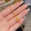 Nuevo Anillo de Azúcar Cuadrado Pequeño Diamante Amarillo Explosiones 2023 Anillo Simple de Plata 925 Enredadera Enroscada Anillo Ajustable para Boca Viva de Mujer