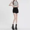 Shorts de cintura alta feminino 2026 novo estilo popular verão camada base terno preto estilo fino garota quente justo para usar por cima hot pants