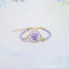 Pulsera de Flor Seca de Resina y Flor Eterna con Marco de Aleación Transfronterizo, Pulsera de Flor Real con Pegamento de Resina, Joyería para Mujer, Regalo de Amistad