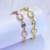 Pulseira Geométricas Simples Inlaid Gold Olho de Gato Calcedônia Feminina Embalagem Independente Europeia e Americana Lote Pequeno Feminino