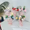 Buquê de Flores de Lã Desenho Animado Presente Feito à Mão para Melhor Amigo Pequeno Buquê Presente de Dia dos Namorados Dia das Mães Buquê