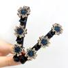 Celebridade da Internet Presilha Lateral Strass Franja Presilha Artefato para Trançar Estilo Camada Dupla Fixa Grampo de Cabelo Palavra Única Torcedor de Cabelo