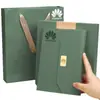 Bloc de Notas de Cuero PU para Negocios, Caja de Regalo Exquisita, Cuaderno de Hojas Sueltas A5, Juego de Tazas Térmicas, Personalización de Libro de Actas de Reunión