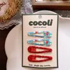 Lindos Pasadores con Estrellas Fugaces Estampadas para Niñas, Verano Color Block Cuadros Lunares Metalizados Juego de Pasadores a Juego de Color Lateral